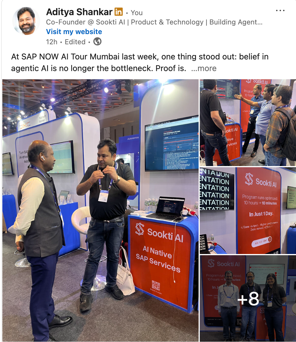 Sookti AI booth at an enterprise SAP event